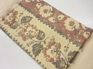 引箔花唐草模様織出し名古屋帯